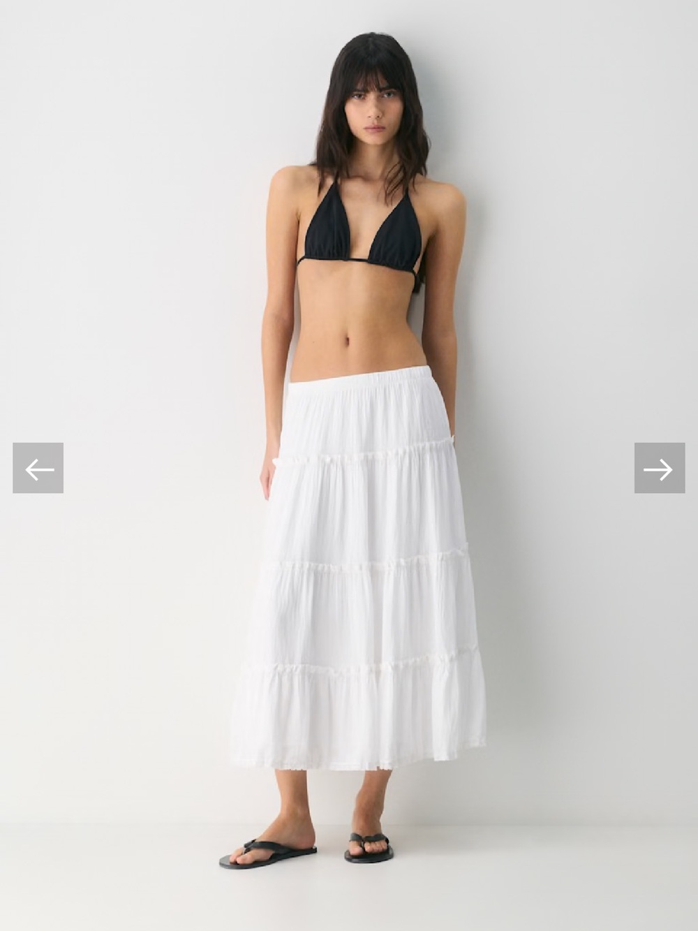 Aritzia White tiered ruffles maxi
